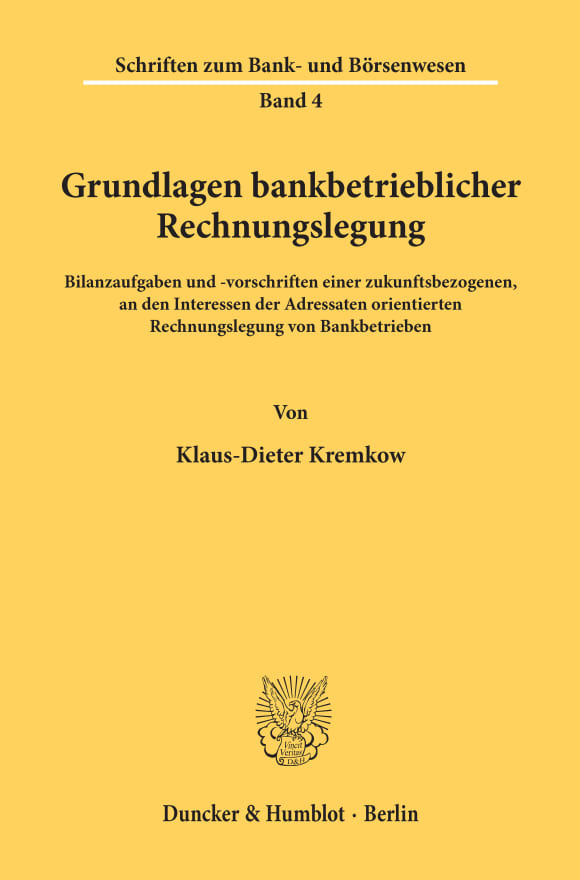 Cover Grundlagen bankbetrieblicher Rechnungslegung