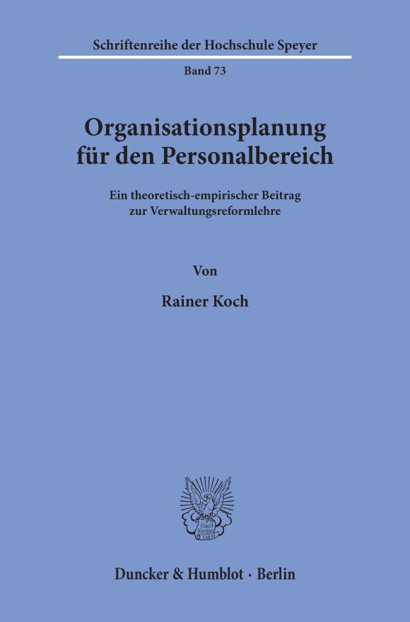 Cover Organisationsplanung für den Personalbereich