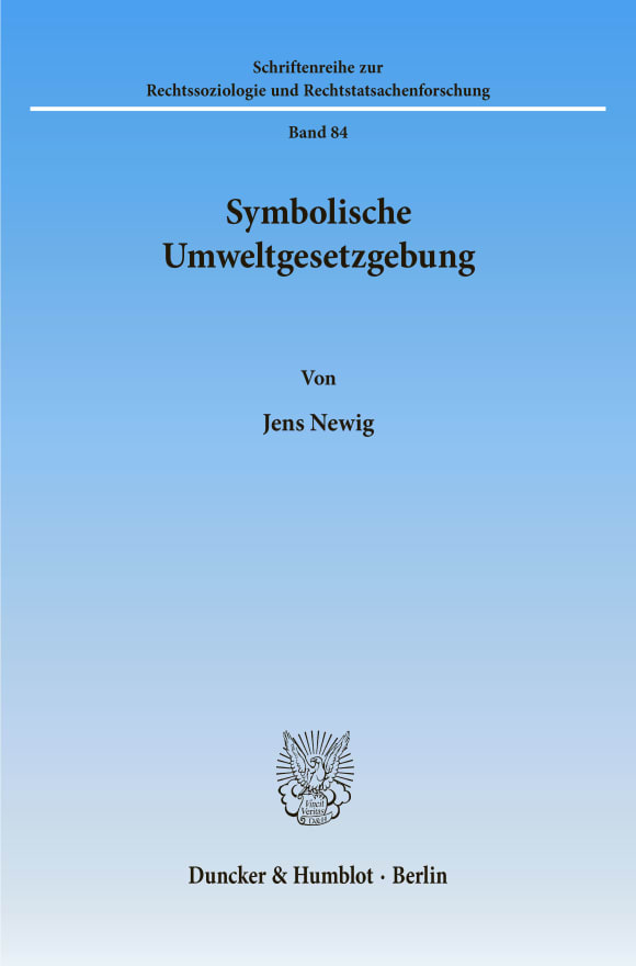 Cover Symbolische Umweltgesetzgebung