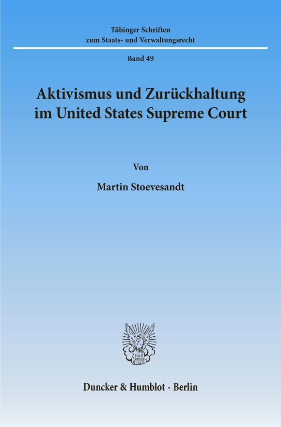 Cover Aktivismus und Zurückhaltung im United States Supreme Court