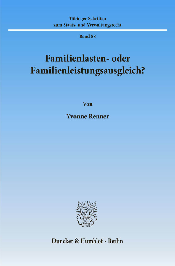 Cover Familienlasten- oder Familienleistungsausgleich?