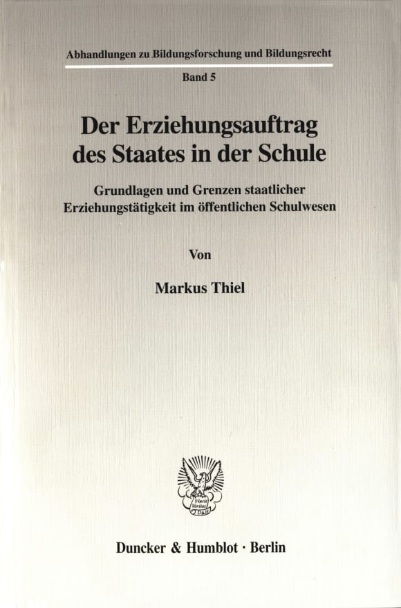 Cover Der Erziehungsauftrag des Staates in der Schule