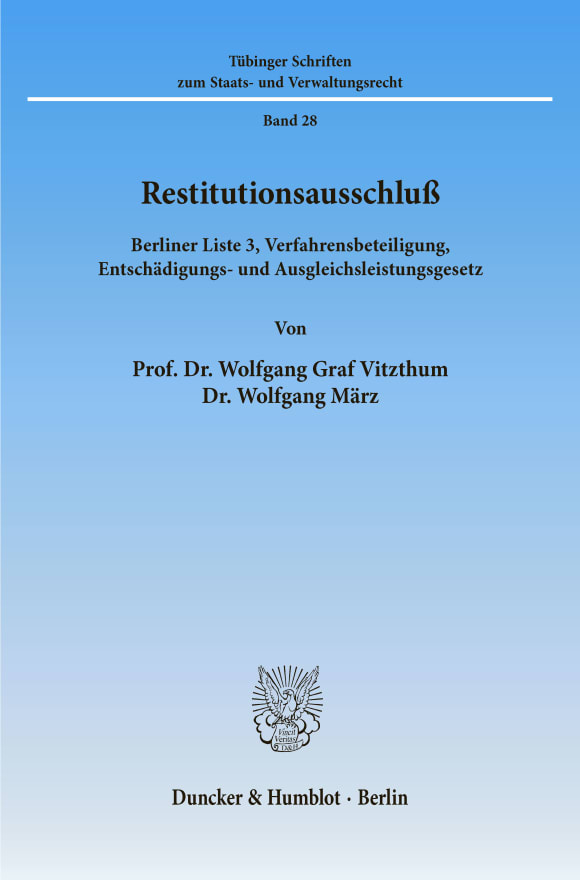 Cover Restitutionsausschluß