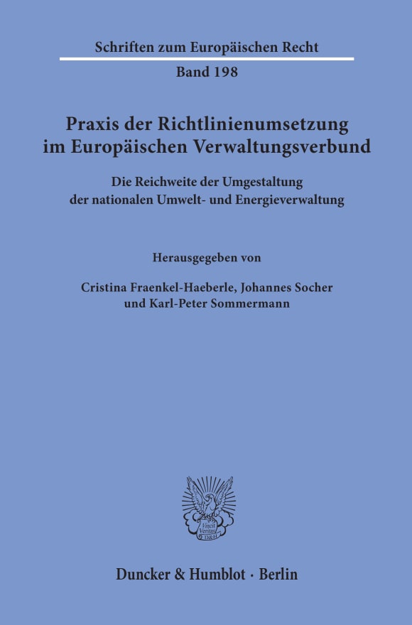 Cover Praxis der Richtlinienumsetzung im Europäischen Verwaltungsverbund