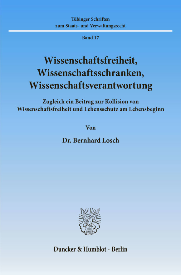 Cover Wissenschaftsfreiheit, Wissenschaftsschranken, Wissenschaftsverantwortung