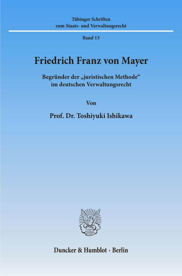 Cover Friedrich Franz von Mayer