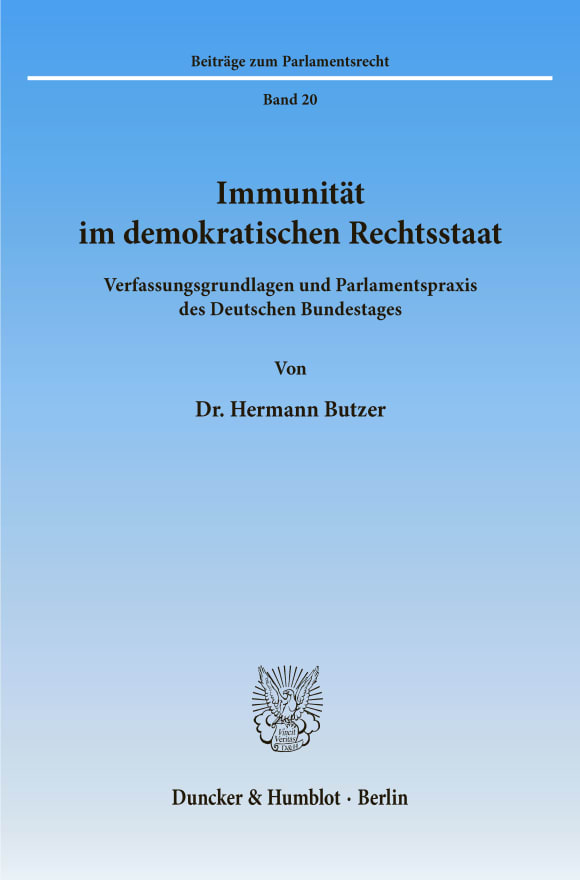 Cover Immunität im demokratischen Rechtsstaat