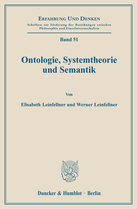 Cover Ontologie, Systemtheorie und Semantik