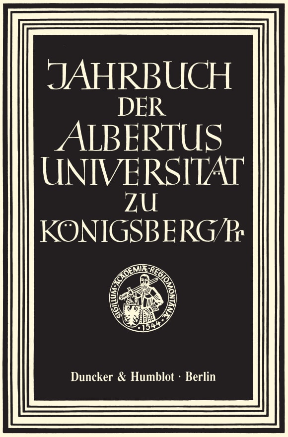 Cover Jahrbuch der Albertus-Universität zu Königsberg/Pr