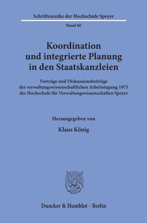 Cover Koordination und integrierte Planung in den Staatskanzleien