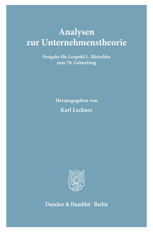 Cover Analysen zur Unternehmenstheorie