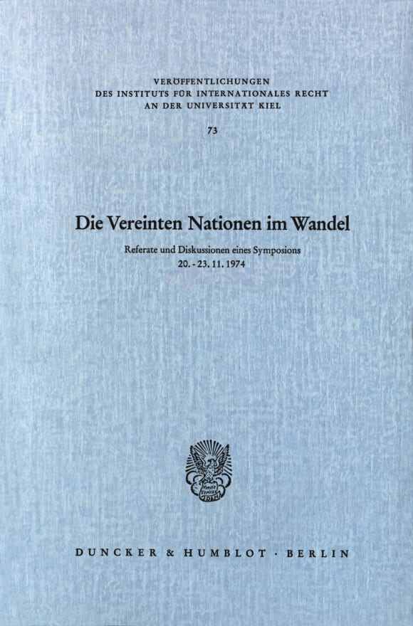 Cover Die Vereinten Nationen im Wandel