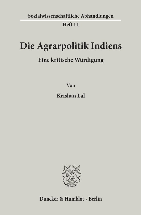 Cover Die Agrarpolitik Indiens