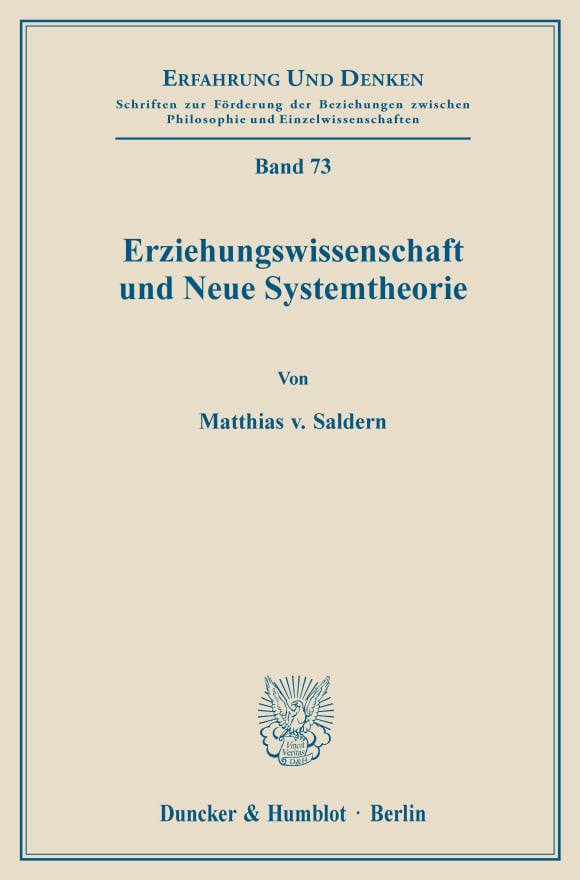 Cover Erziehungswissenschaft und Neue Systemtheorie