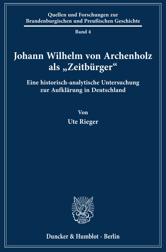 Cover Johann Wilhelm von Archenholz als »Zeitbürger«