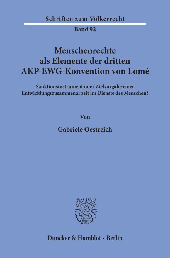 Cover Menschenrechte als Elemente der dritten AKP-EWG-Konvention von Lomé