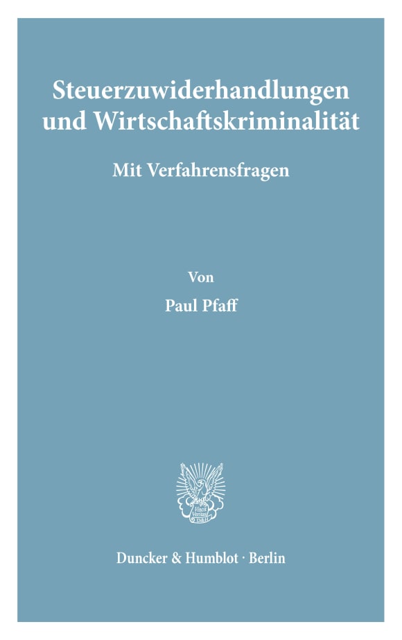 Cover Steuerzuwiderhandlungen und Wirtschaftskriminalität