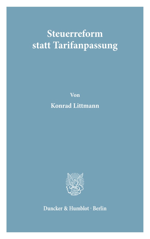 Cover Steuerreform statt Tarifanpassung