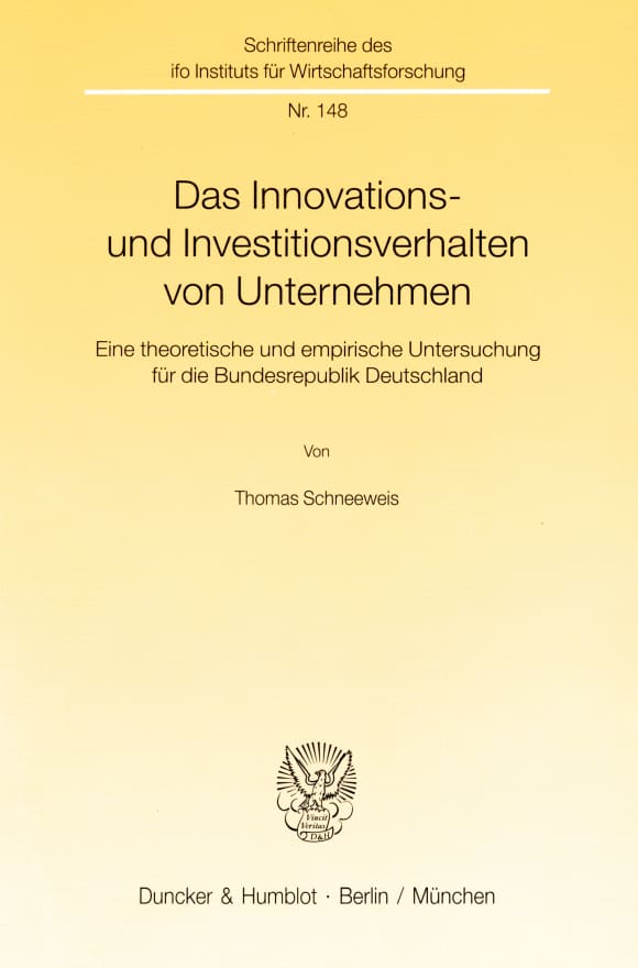 Cover Das Innovations- und Investitionsverhalten von Unternehmen