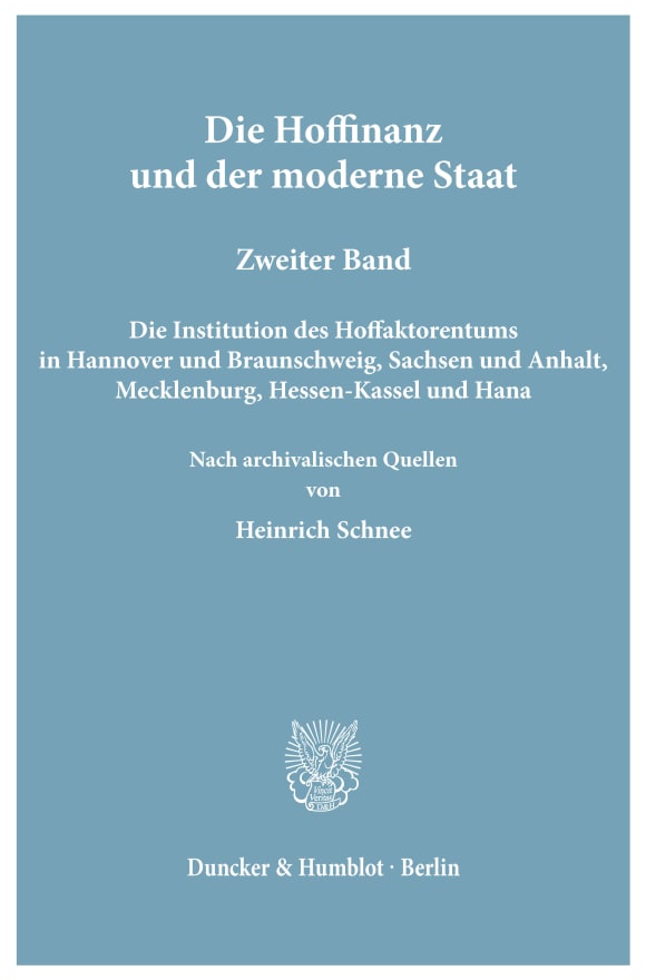 Cover Die Hoffinanz und der moderne Staat