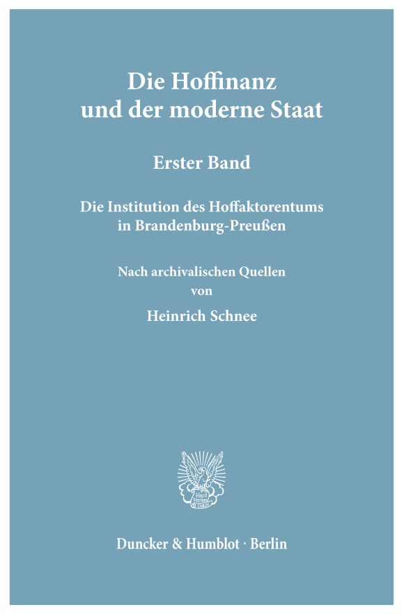 Cover Die Hoffinanz und der moderne Staat