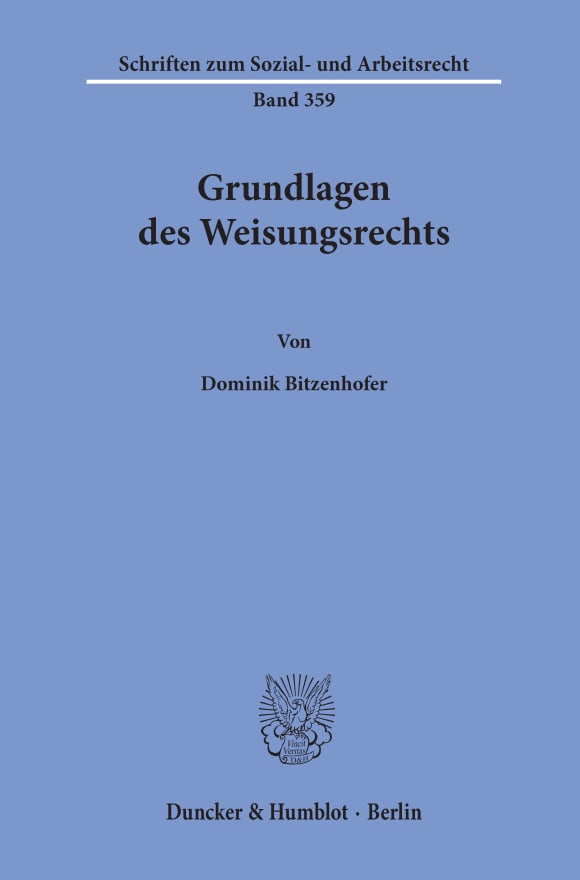 Cover Grundlagen des Weisungsrechts