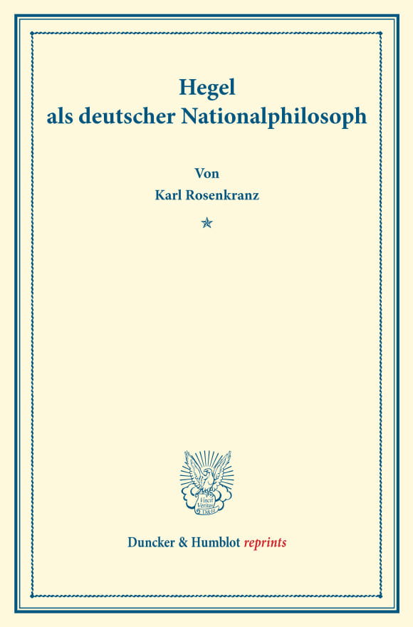 Cover Hegel als deutscher Nationalphilosoph