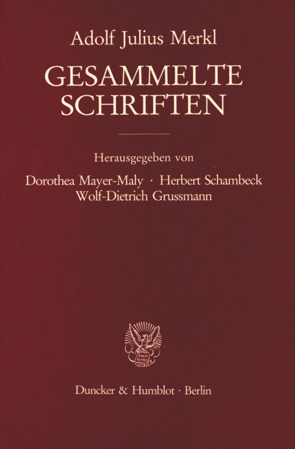 Cover Gesammelte Schriften