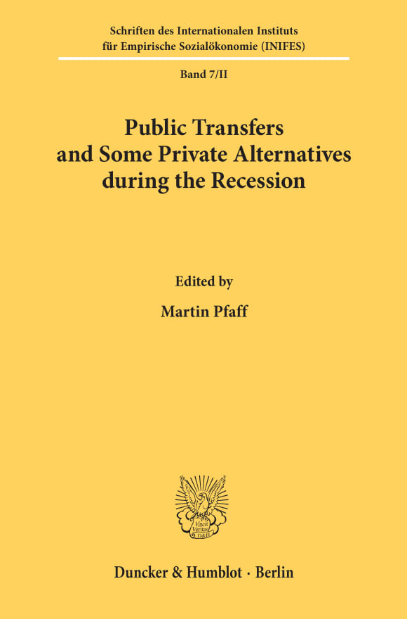 Cover Public Transfers and Some Private Alternatives during the Recession