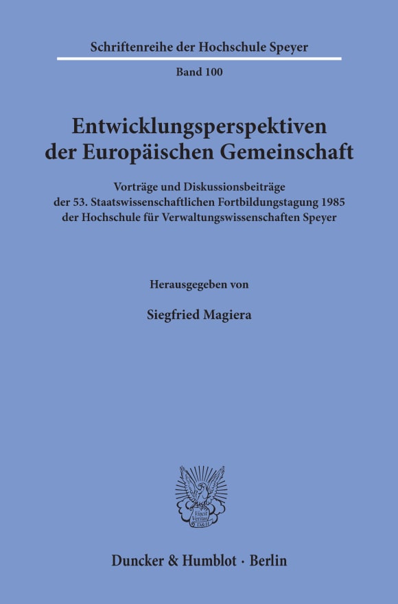 Cover Entwicklungsperspektiven der Europäischen Gemeinschaft