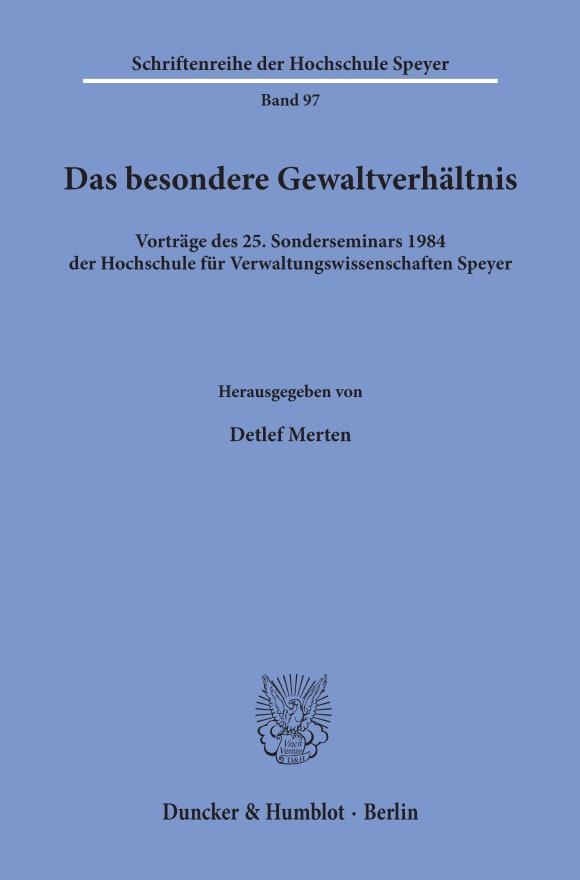 Cover Das besondere Gewaltverhältnis