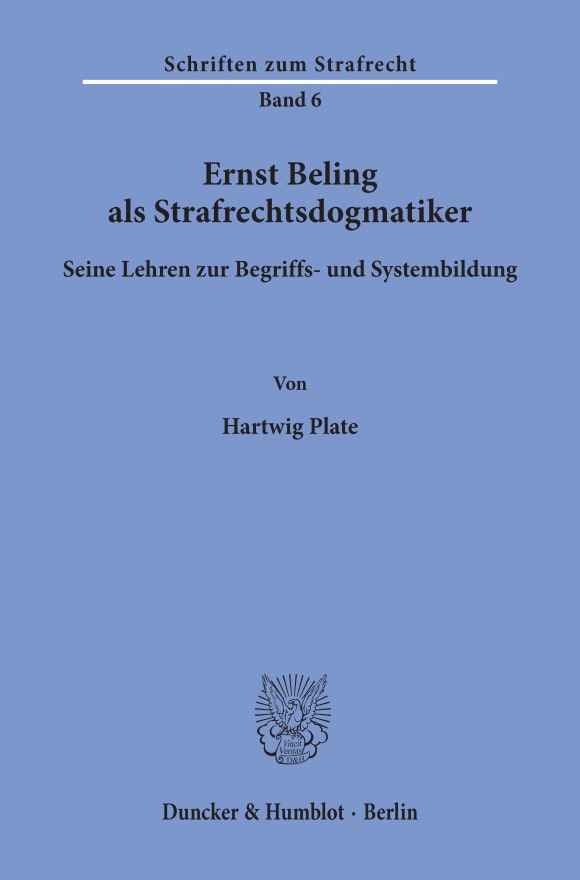 Cover Ernst Beling als Strafrechtsdogmatiker