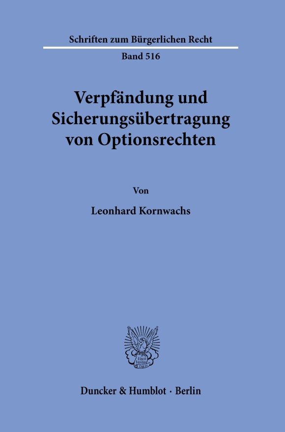 Cover Verpfändung und Sicherungsübertragung von Optionsrechten