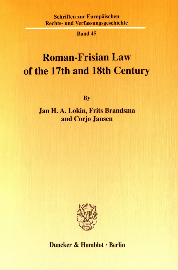 Cover Roman-Frisian Law of the 17th and 18th Century