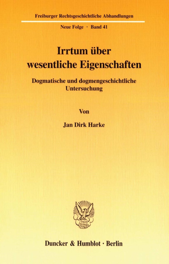 Cover Irrtum über wesentliche Eigenschaften