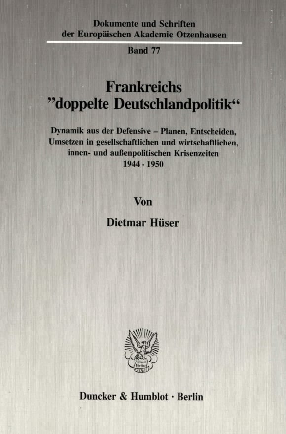 Cover Frankreichs »doppelte Deutschlandpolitik«