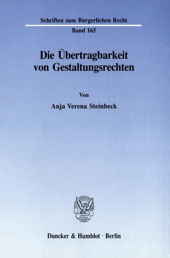 Cover Die Übertragbarkeit von Gestaltungsrechten