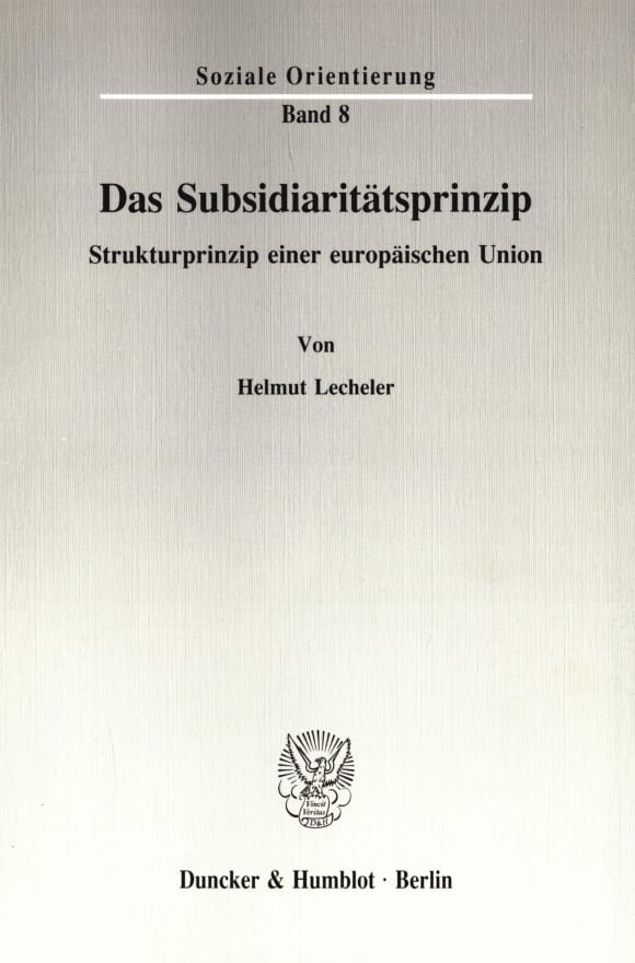 Cover Das Subsidiaritätsprinzip