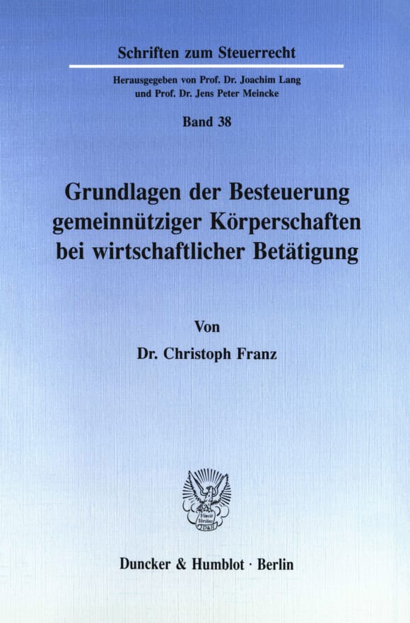 Cover Grundlagen der Besteuerung gemeinnütziger Körperschaften bei wirtschaftlicher Betätigung