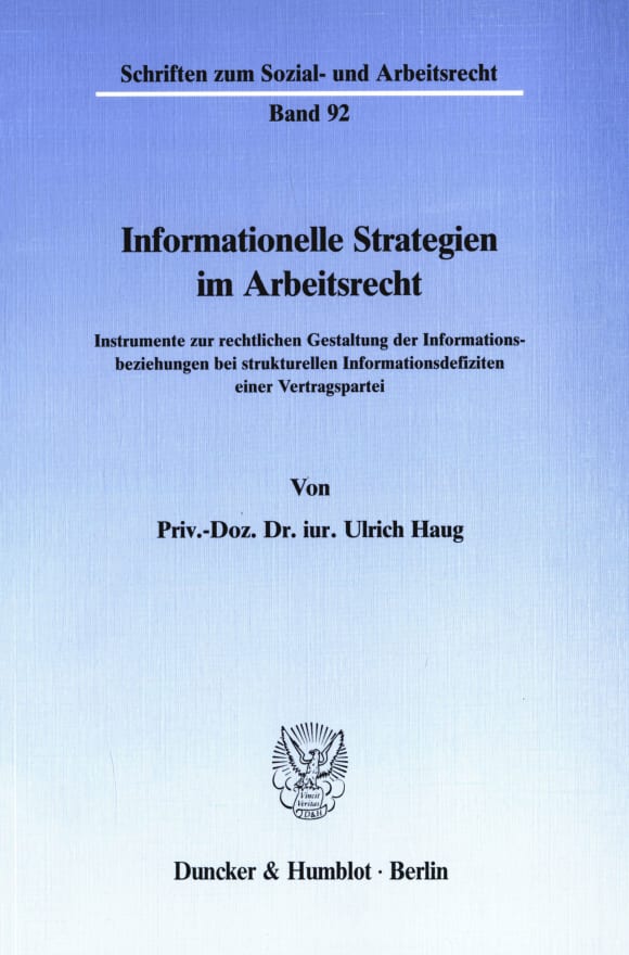 Cover Informationelle Strategien im Arbeitsrecht