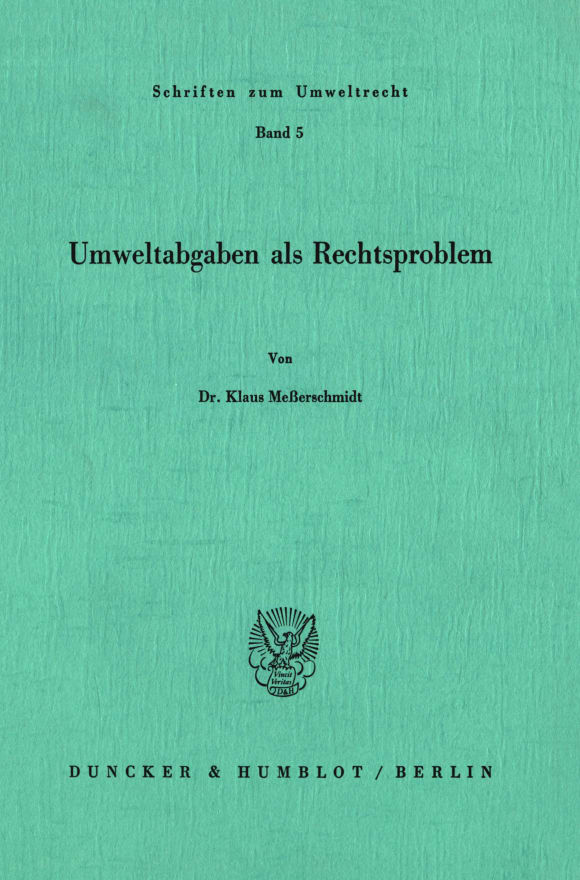 Cover Umweltabgaben als Rechtsproblem