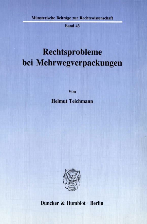 Cover Rechtsprobleme bei Mehrwegverpackungen