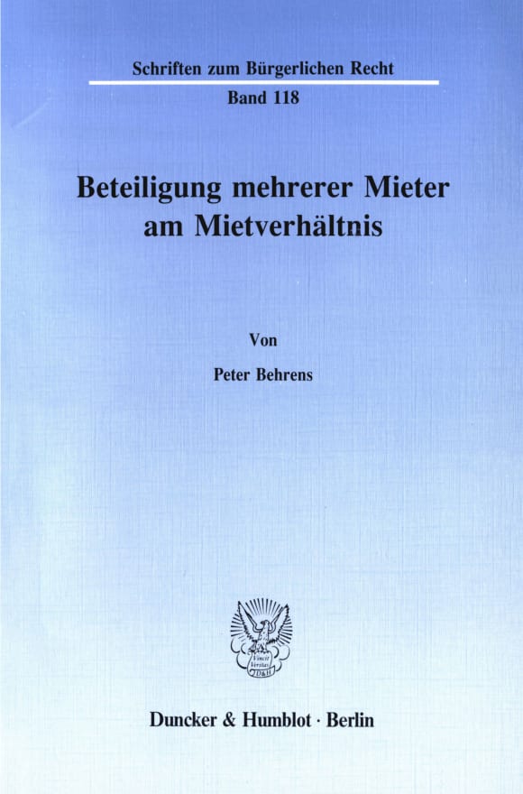 Cover Beteiligung mehrerer Mieter am Mietverhältnis