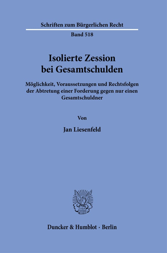 Cover Isolierte Zession bei Gesamtschulden