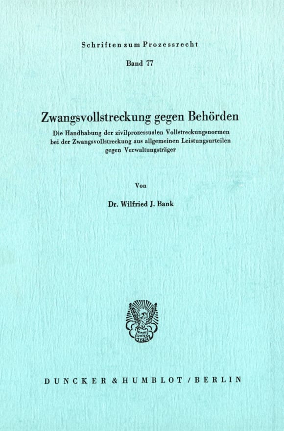 Cover Zwangsvollstreckung gegen Behörden