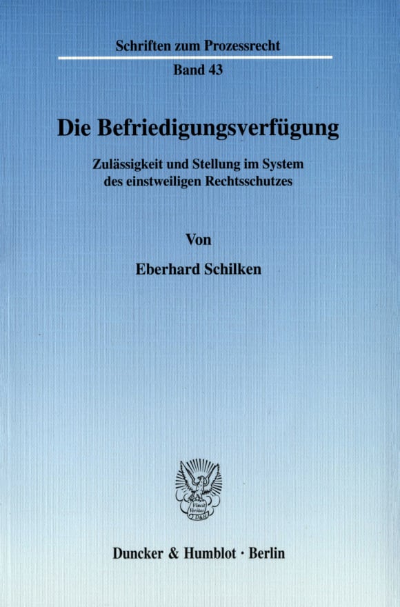 Cover Die Befriedigungsverfügung