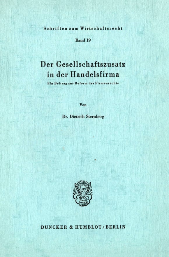 Cover Der Gesellschaftszusatz in der Handelsfirma