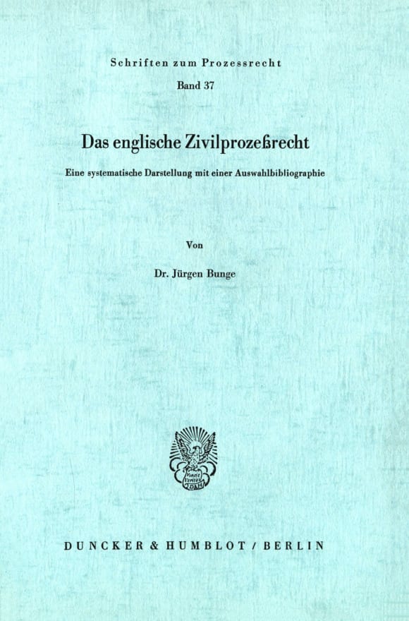 Cover Das englische Zivilprozeßrecht