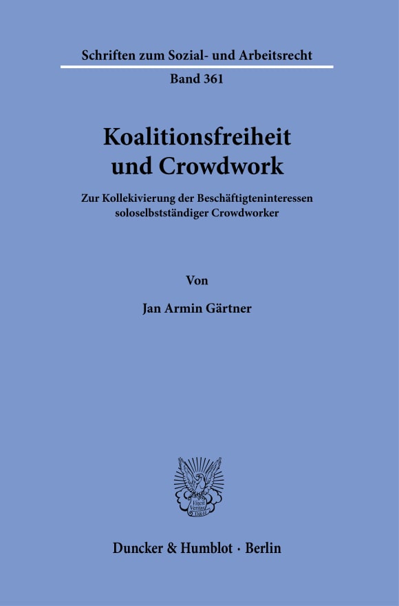 Cover Koalitionsfreiheit und Crowdwork