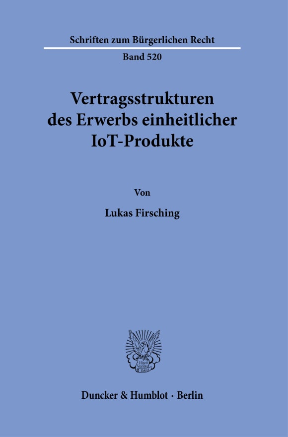 Cover Vertragsstrukturen des Erwerbs einheitlicher IoT-Produkte